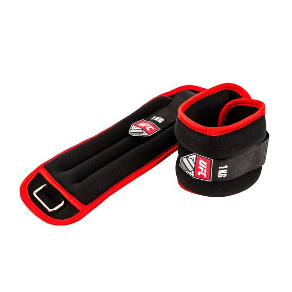 UFC Weighted ankle bracelets 2 x 1 Kg, Colour: Schwarz, Additional Weight: 2 kg