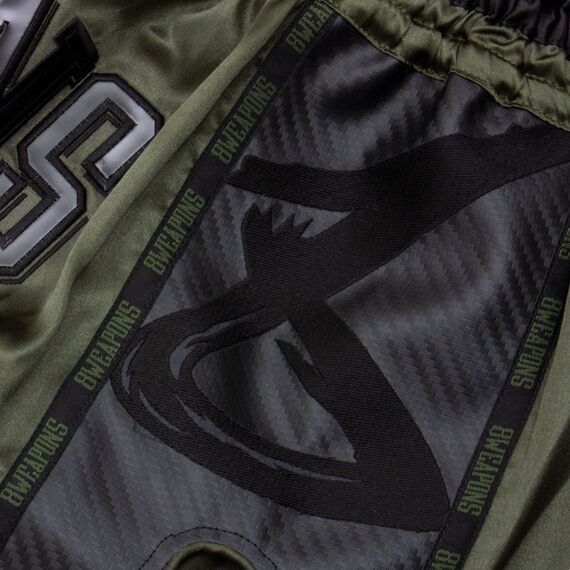 8 Weapons Muay Thai Shorts Carbon - Underworld, Colour: Khaki, Size: S, 4 image