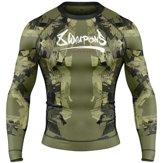 8 WEAPONS Rashguard, L/S, Hit 2.0, olive-black, S, Size: S, Colour: Khaki