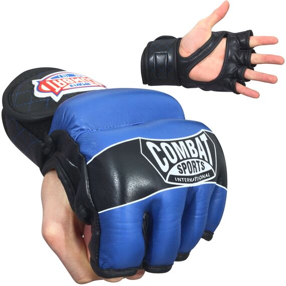 Combat Sports MMA Hybrid Fight Gloves, Taille: L, Couleur: Bleu