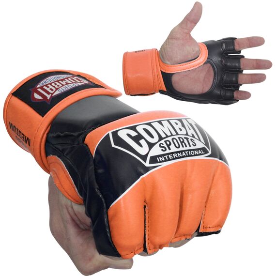 Combat Sports Pro Style MMA Gloves, Size: S, Colour: Orange