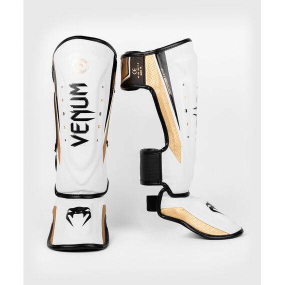 Venum Elite Evo Shinguards, Couleur: Blanc, Taille ne pas utiliser: L