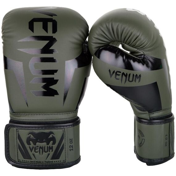 Venum Elite Boxing Gloves - Kaki/Black, Colour: Khaki, OZ: 16oz