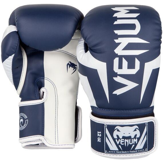 Venum Elite Boxing Gloves - White/Navy Blue, Colour: Blue, OZ: 10oz, 2 image