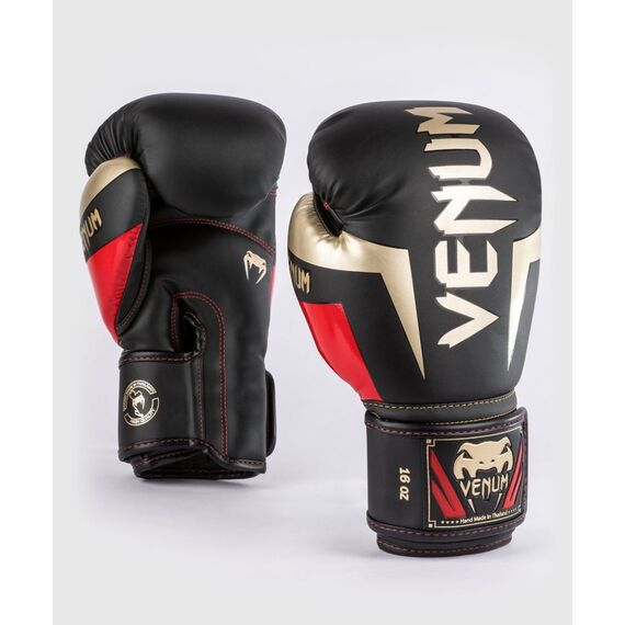 Venum Elite Boxing Gloves - Black/Gold/Red - 10 Oz, Colour: Schwarz, OZ: 10oz, 2 image