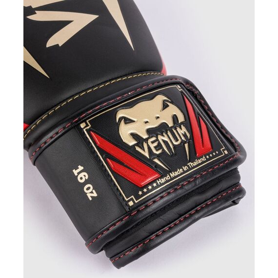Venum Elite Boxing Gloves - Black/Gold/Red - 10 Oz, Colour: Schwarz, OZ: 10oz, 5 image