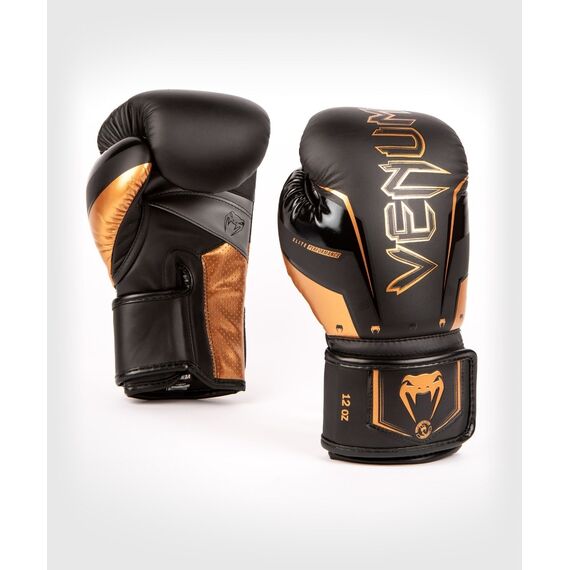 Venum Elite Evo Boxing Gloves, Colour: Schwarz, OZ: 14oz