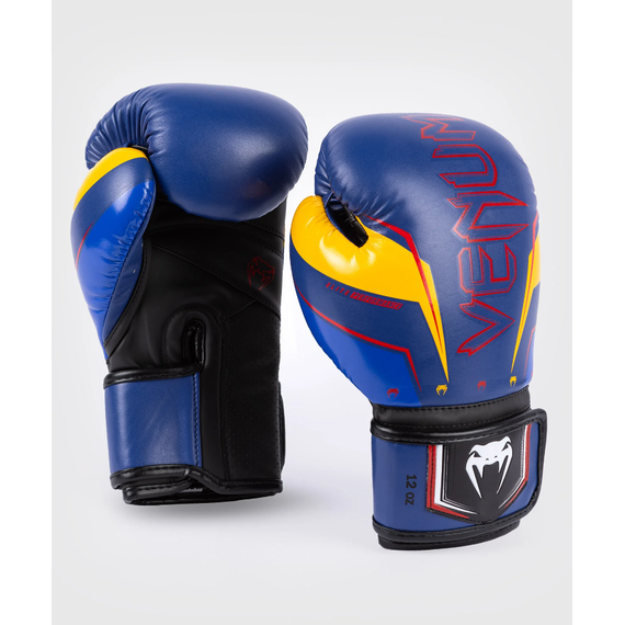 Venum Elite Evo Boxing Gloves - Blue/Yellow - 12 Oz, Colour: Blue, OZ: 12oz, 5 image