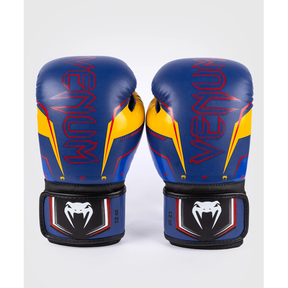 Venum Elite Evo Boxing Gloves - Blue/Yellow - 12 Oz, Colour: Blue, OZ: 12oz, 2 image
