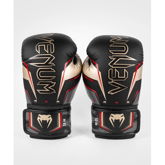 Venum Elite Evo Boxing Gloves - Black/Gold/Red - 16 Oz, Colour: Schwarz, OZ: 16oz, 4 image