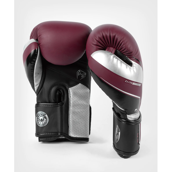 Venum Elite Evo Boxing Gloves - Burgundy/Silver - 10 Oz, Colour: Bordeau, OZ: 10oz, 4 image
