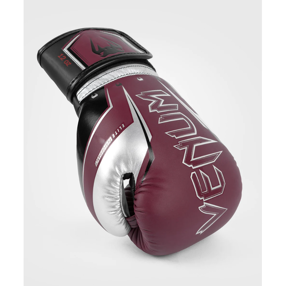 Venum Elite Evo Boxing Gloves - Burgundy/Silver - 10 Oz, Colour: Bordeau, OZ: 10oz, 2 image