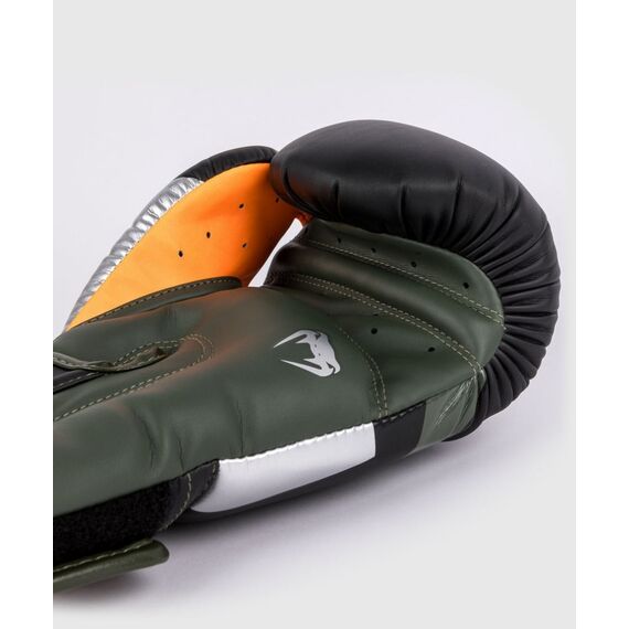 Venum Elite Boxing Gloves - Black/Silver/Kaki - 16 Oz, Colour: Schwarz, OZ: 16oz, 5 image