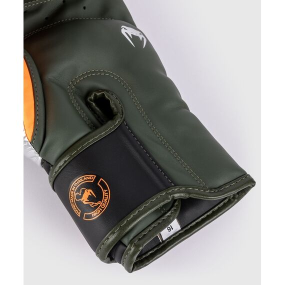 Venum Elite Boxing Gloves - Black/Silver/Kaki - 16 Oz, Colour: Schwarz, OZ: 16oz, 6 image