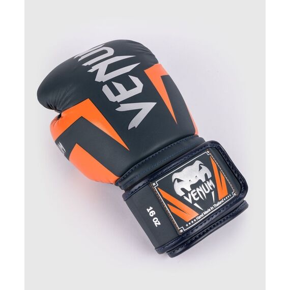 Venum Elite Boxing Gloves - Navy/Silver/Orange - 12 Oz, Colour: Blue, OZ: 12oz, 3 image