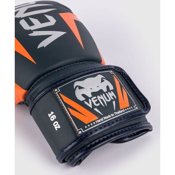Venum Elite Boxing Gloves - Navy/Silver/Orange - 12 Oz, Colour: Blue, OZ: 12oz, 4 image