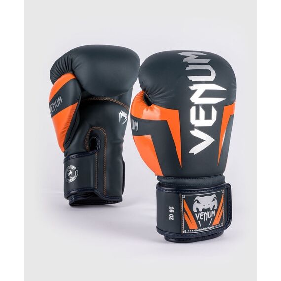 Venum Elite Boxing Gloves - Navy/Silver/Orange - 12 Oz, Colour: Blue, OZ: 12oz, 7 image