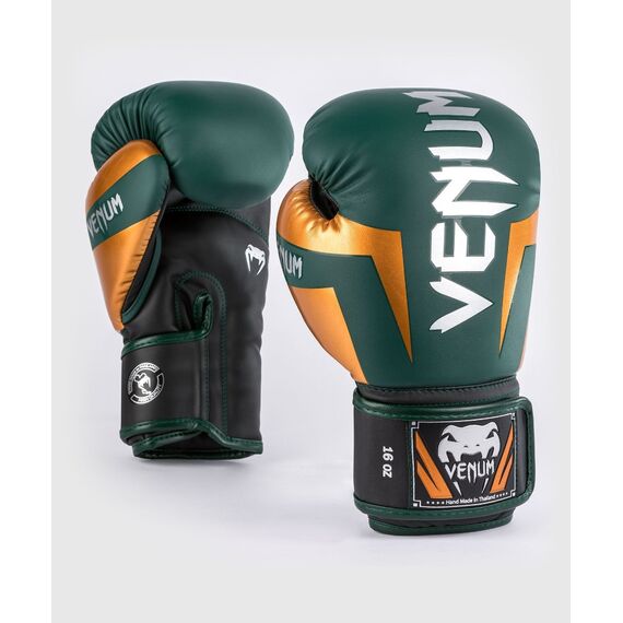 Venum Elite Boxing Gloves - Green/Bronze/Silver - 10 Oz, Colour: Green, OZ: 10oz, 2 image