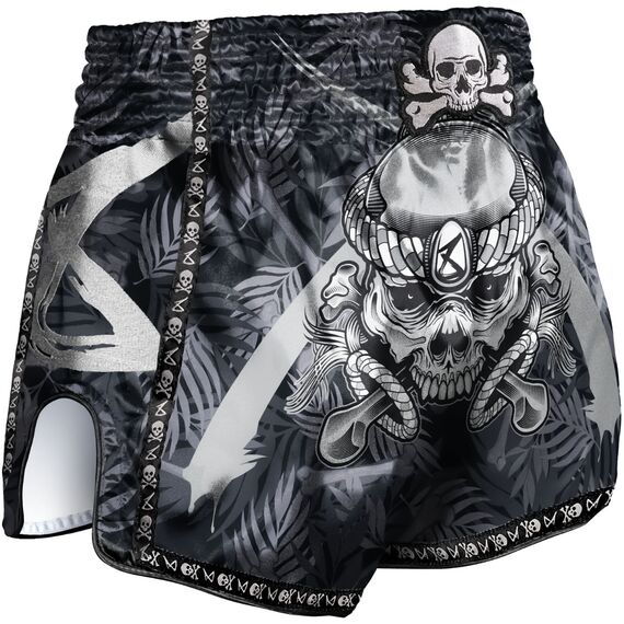 8W-8050031-1-8 WEAPONS Muay Thai Shorts - Bone Island black-black S