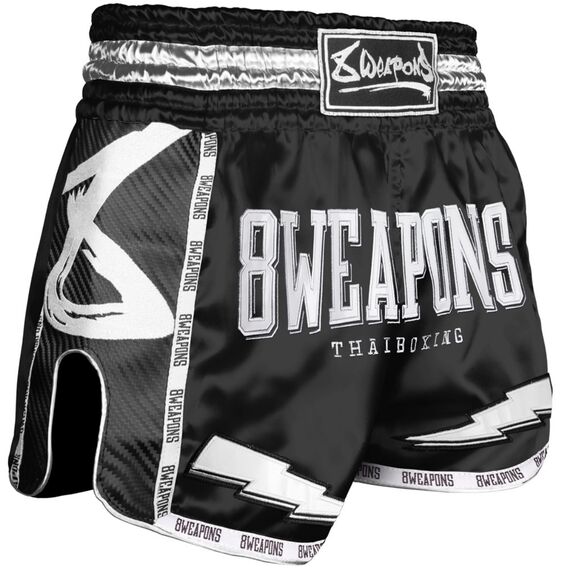 8 Weapons Muay Thai Shorts Carbon -  Night 2.0, Colour: Schwarz, Size: S