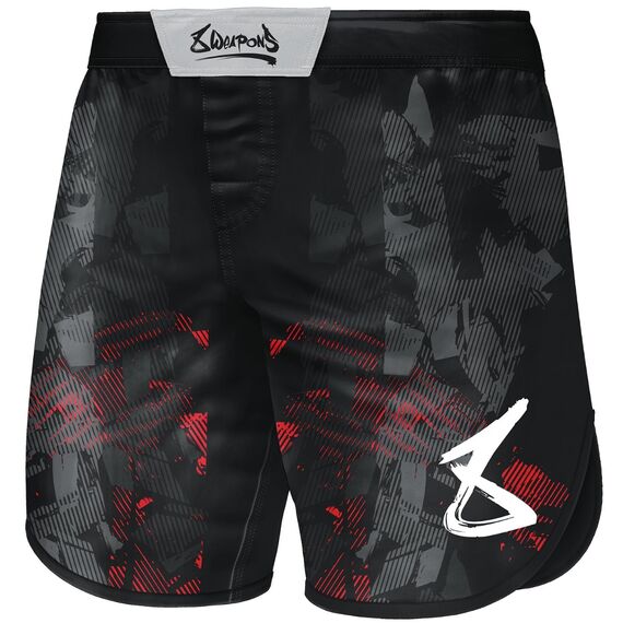 8 WEAPONS Fight Shorts, Hit 2.0, black-red, S, Size: S, Colour: Schwarz