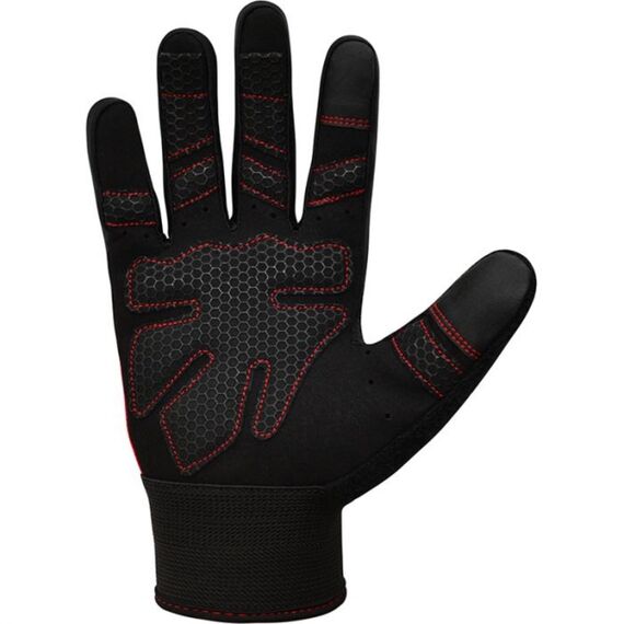 RDXWGA-W1FR-M-Gym Weight Lifting Gloves W1 Full Red