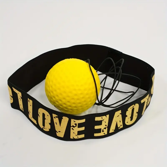 Yellow Reflex Ball With Headband, Colour: Yellow