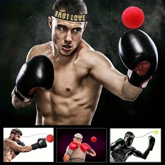 Yellow Reflex Ball With Headband, Colour: Yellow, 4 image
