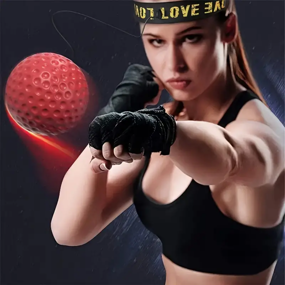 Yellow Reflex Ball With Headband, Colour: Yellow, 3 image