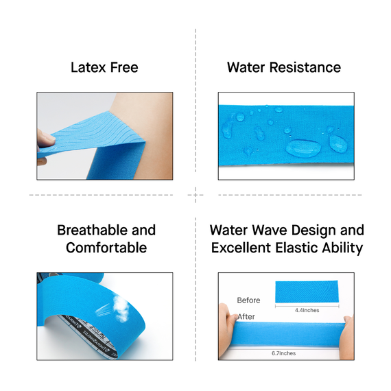 OK TAPE Kinesiology Tape Basic Blue 5cm x 5m, Colour: Blue, Length: 5.0m, 7 image