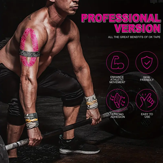 OK TAPE PRO Kinesiology tape, 5cm X 5m Beige, Size: One Size, Colour: Beige, Length: 5.0m, 8 image
