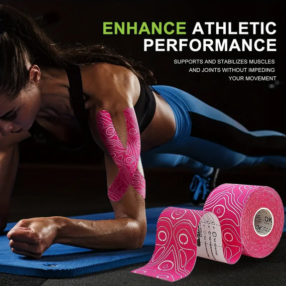 OK TAPE PRO Kinesiology tape, 5cm X 5m Black, Size: One Size, Colour: Schwarz, Length: 5.0m, 2 image