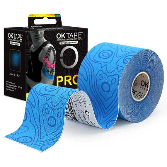 OK TAPE PRO Kinesiology tape, 5cm X 5m Blue, Size: One Size, Colour: Blue, Length: 5.0m