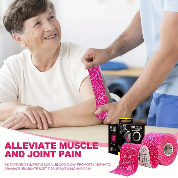 OK TAPE PRO Kinesiology Tape, 5cm X 5m Green, Taglia: Taglia unica, Colore: Verde , Lunghezza: 5.0m, 3 image