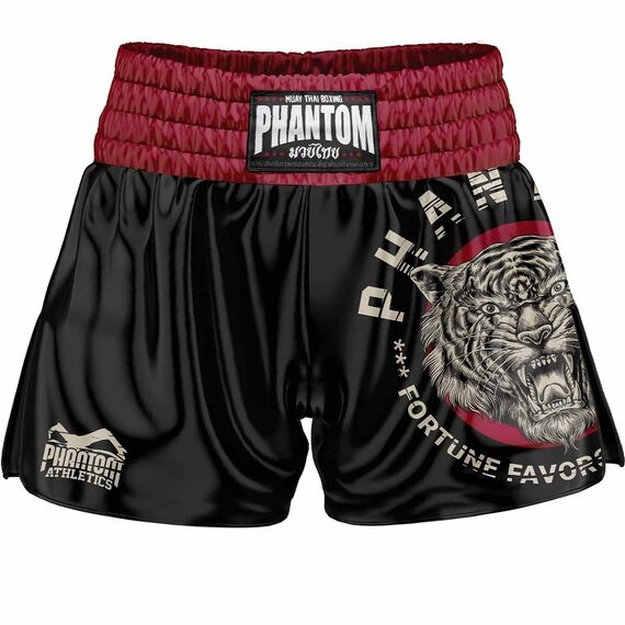 Short de Muay Thai Tiger Unit, Taille: XL, Couleur: Noir