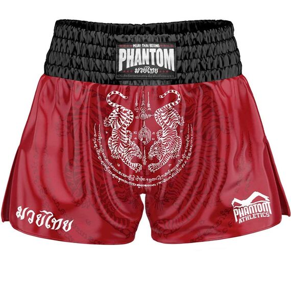 Muay Thai Shorts Sak Yant, Size: M, Colour: Rot