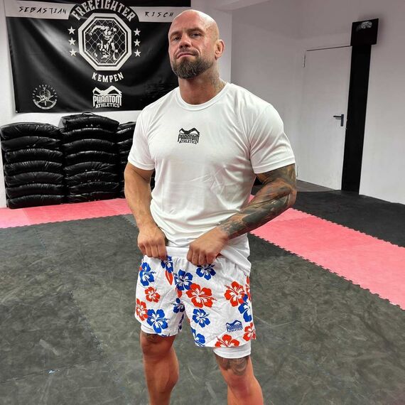 Fightshorts FUSION 2in1 Hawaii, Size: S, Colour: Weiss, 3 image