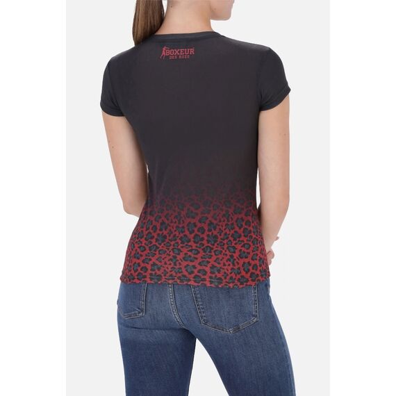 Gradient Printed T-Shirt, Size: M, Colour: Bordeau, 2 image