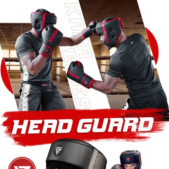 RDXHGR-F6MR-XL-Head Guard F6 Matte Red-XL