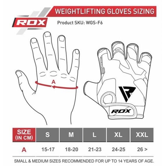 RDXWGS-F6GN-S-Gym Gloves Sumblimation F6 Black/Green-S