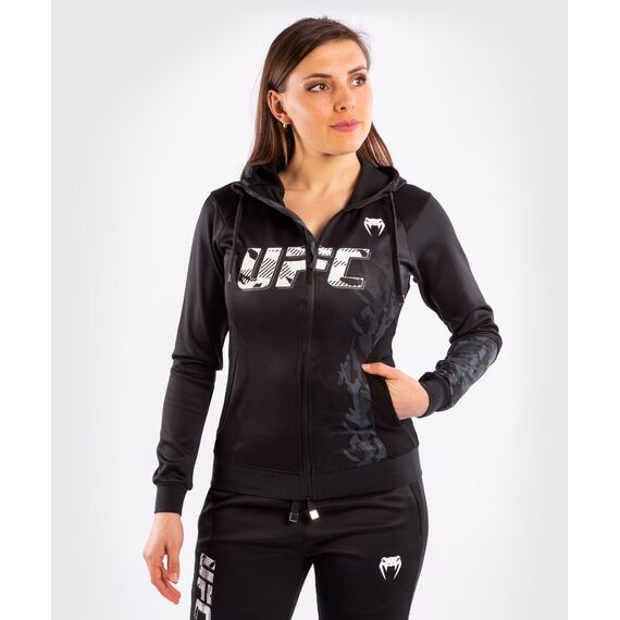 UFC Authentic Fight Week Women's Zip Hoodie, Size: S, Colour: Schwarz, Size: S