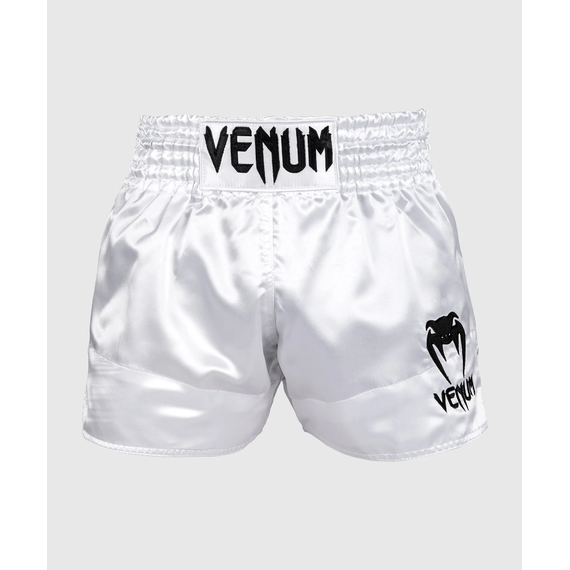 Venum Classic Muay Thai Shorts - White/Black, Size: XL, Colour: Weiss