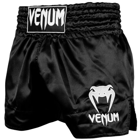 Venum Muay Thai Shorts Classic - Black/White, Colour: Weiss, Size: XL