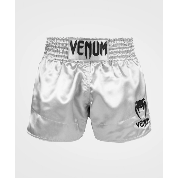 Venum Classic Muay Thai Shorts - Silver/Black, Size: M, Colour: Silber