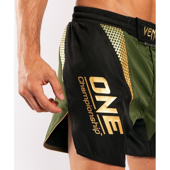 Venum x ONE FC Fightshorts - Khaki/Gold, Colour: Khaki, Size: XL, 6 image