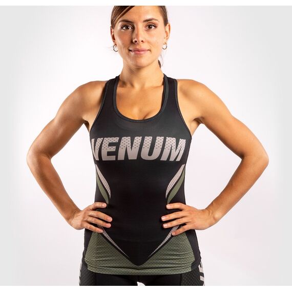 Venum ONE FC Impact Tank Top  - for women - Black/Khaki, Colour: Khaki, Size: S