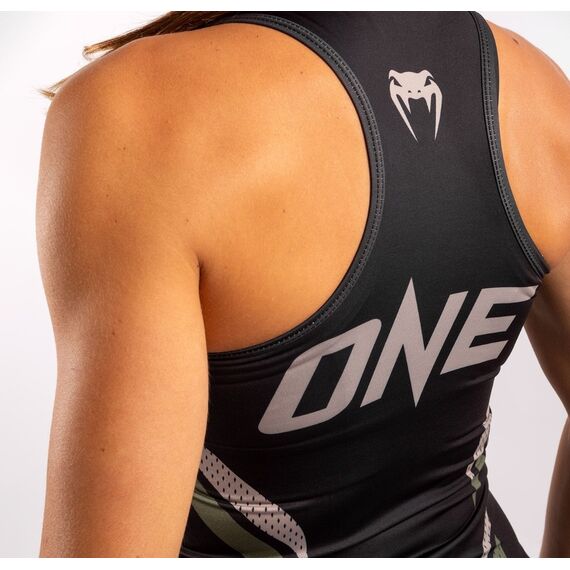 Venum ONE FC Impact Tank Top  - for women - Black/Khaki, Colour: Khaki, Size: S, 6 image