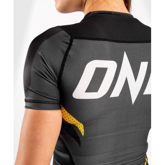 Venum ONE FC Impact Rashguard hort sleeves - for women - Grey/Yellow, Colour: Grey, Size: S, 4 image