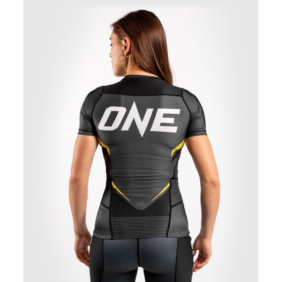 Venum ONE FC Impact Rashguard hort sleeves - for women - Grey/Yellow, Colour: Grey, Size: S, 8 image