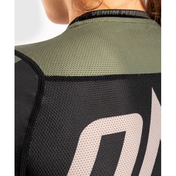 Venum ONE FC Impact Rashguard hort sleeves - for women - Black/Khaki, Colour: Khaki, Size: L, 7 image